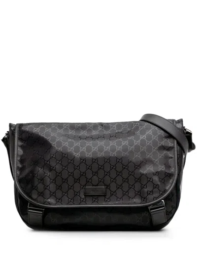 Pre-owned Gucci 2000-2015 Gg Imprime Messenger Bag Crossbody Bag In Black