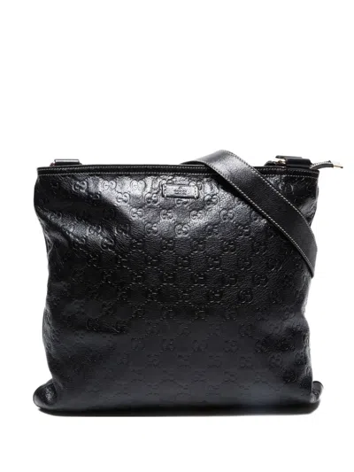 Pre-owned Gucci 2000-2015 Gg-monogram Shoulder Bag In Black