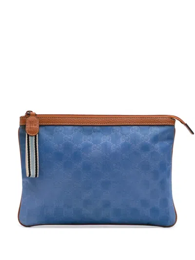 Pre-owned Gucci 2000-2015 Gg Nylon Top Zip Clutch Bag