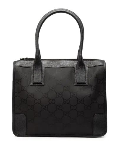 Pre-owned Gucci 2000-2015 Gg Nylon Tote Bag In Black