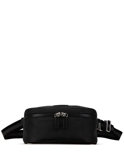 Pre-owned Gucci 2000-2015 Gg Nylon Web Belt Bag In Black
