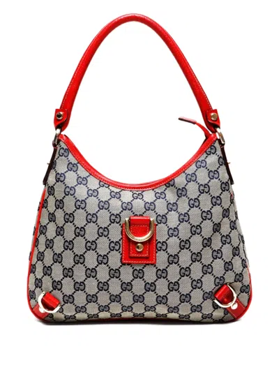 Pre-owned Gucci 2000-2015 Gg-pattern Abbey Shoulder Bag In Gray