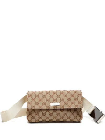 Pre-owned Gucci 2000-2015 Gg-pattern Belt Bag In Neutral