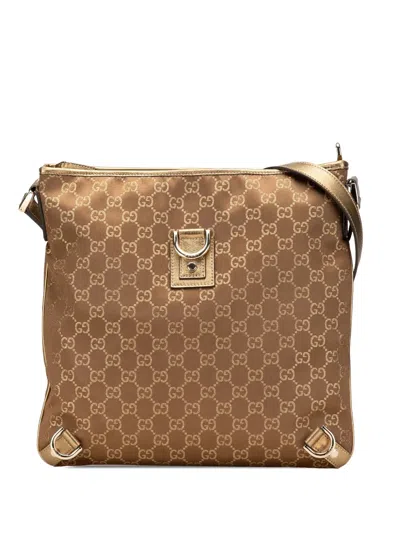 Pre-owned Gucci 2000-2015 Gg Satin Abbey D Ring Crossbody Bag