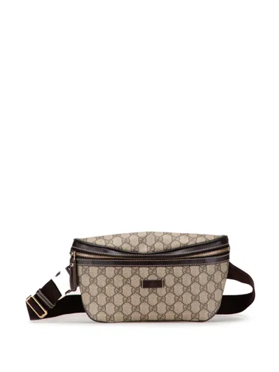 Pre-owned Gucci 2000-2015 Gg Supreme Belt Bag In Brown