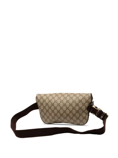 Pre-owned Gucci 2000-2015 Gg Supreme Belt Bag In Brown