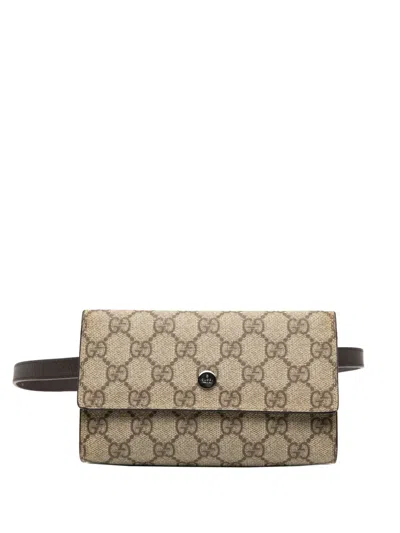 Pre-owned Gucci 2000-2015 Gg Supreme Belt Bag In Brown