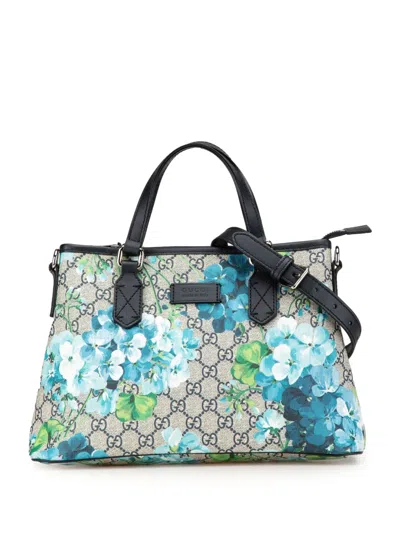 Pre-owned Gucci 2000-2015 Gg Supreme Blooms Satchel In 褐色