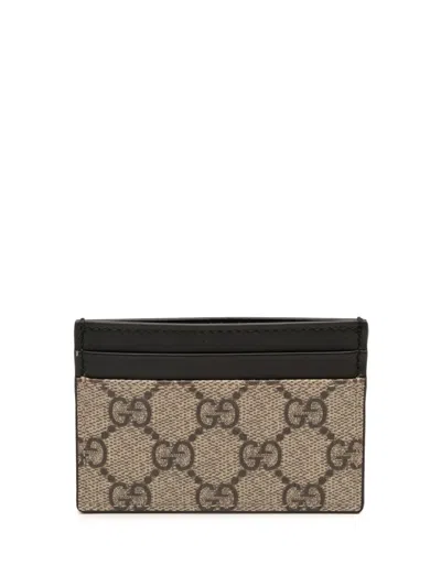 Pre-owned Gucci 2000-2015 Gg Supreme Card Holder In Brown