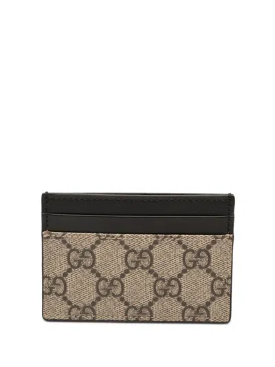 Pre-owned Gucci 2000-2015 Gg Supreme Card Holder In Brown