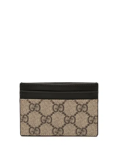 Pre-owned Gucci 2000-2015 Gg Supreme Card Holder In Brown