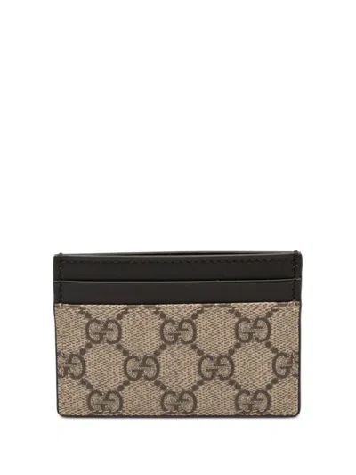 Pre-owned Gucci 2000-2015 Gg Supreme Card Holder In Brown
