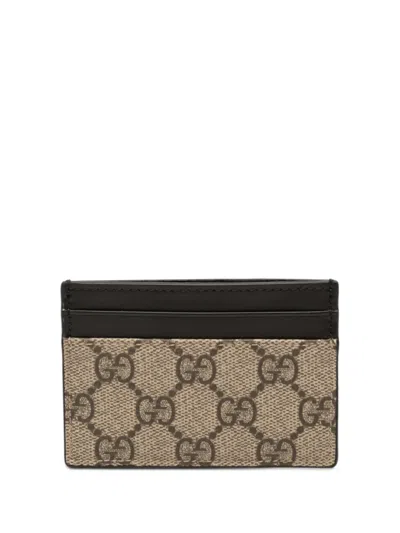 Pre-owned Gucci 2000-2015 Gg Supreme Card Holder In Brown