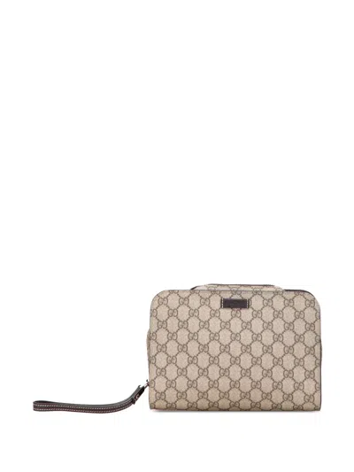 Pre-owned Gucci 2000-2015 Gg Supreme Clutch Bag In Brown