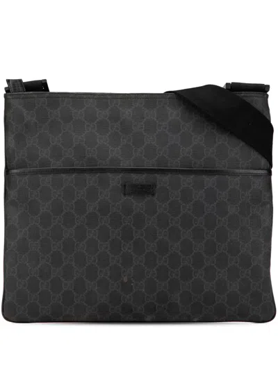 Pre-owned Gucci 2000-2015 Gg Supreme Crossbody Bag In Black