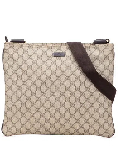 Pre-owned Gucci 2000-2015 Gg Supreme Crossbody Bag In Brown