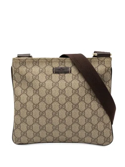 Pre-owned Gucci 2000-2015 Gg Supreme Crossbody Bag In Brown