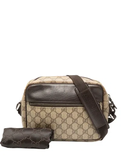 Pre-owned Gucci 2000-2015 Gg Supreme Crossbody Bag In Brown