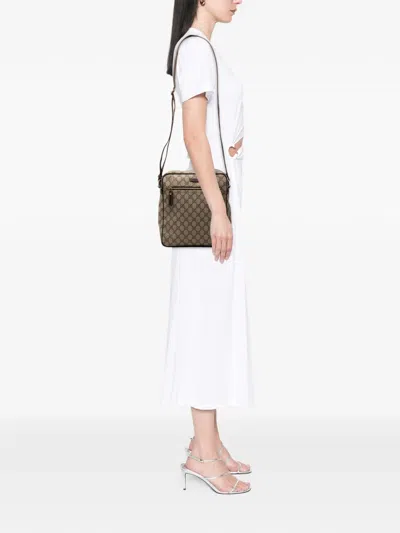 Pre-owned Gucci 2000-2015 Gg Supreme Crossbody Bag In Brown
