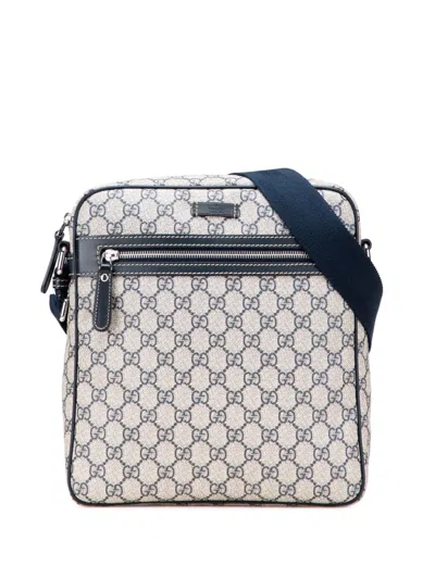 Pre-owned Gucci 2000-2015 Gg Supreme Crossbody Bag In Gray