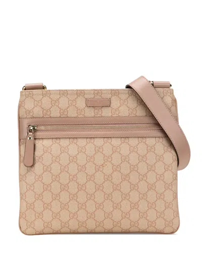 Pre-owned Gucci 2000-2015 Gg Supreme Flat Messenger Bag Crossbody Bag