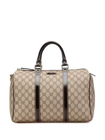 Pre-owned Gucci 2000-2015 Gg Supreme Joy Boston Bag In Brown