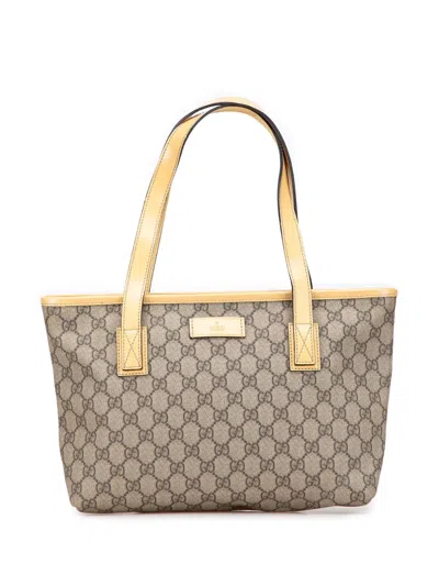Pre-owned Gucci 2000-2015 Gg Supreme Joy Tote Bag In Brown