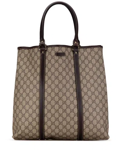 Pre-owned Gucci 2000-2015 Gg Supreme Joy Tote Bag In Brown