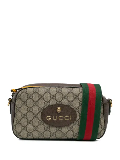 Pre-owned Gucci 2000-2015 Gg Supreme Neo Vintage Crossbody Bag In Brown