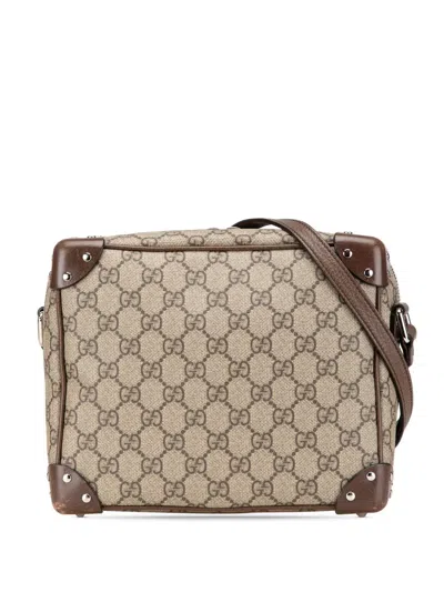 Pre-owned Gucci 2000-2015 Gg Supreme Soft Trunk Crossbody Bag In Brown