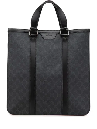 Pre-owned Gucci 2000-2015 Gg Supreme Tote Bag In Black