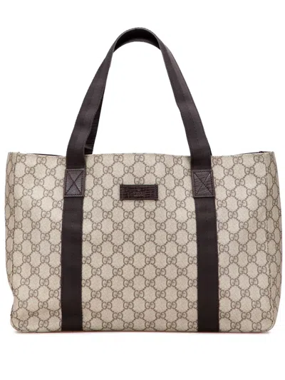 Pre-owned Gucci 2000-2015 Gg Supreme Tote Bag In Brown