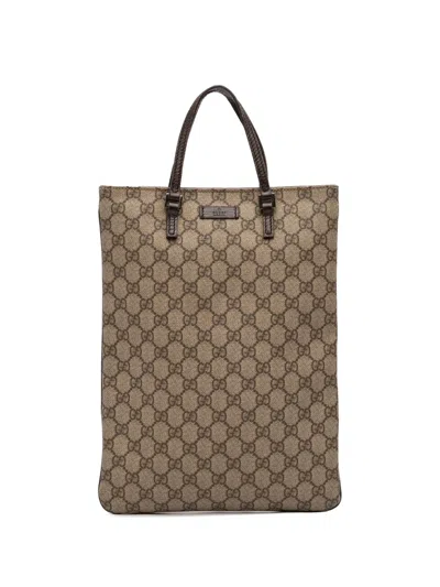 Pre-owned Gucci 2000-2015 Gg Supreme Tote Bag In Brown