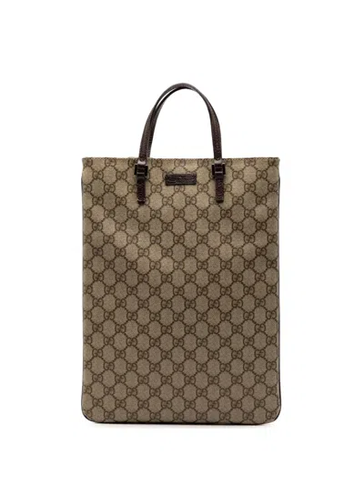 Pre-owned Gucci 2000-2015 Gg Supreme Tote Bag In Brown