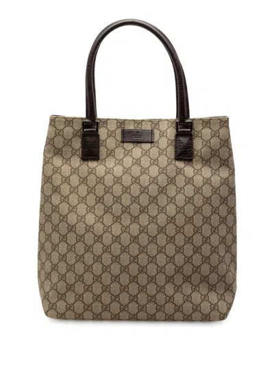 Pre-owned Gucci 2000-2015 Gg Supreme Tote Bag In Brown