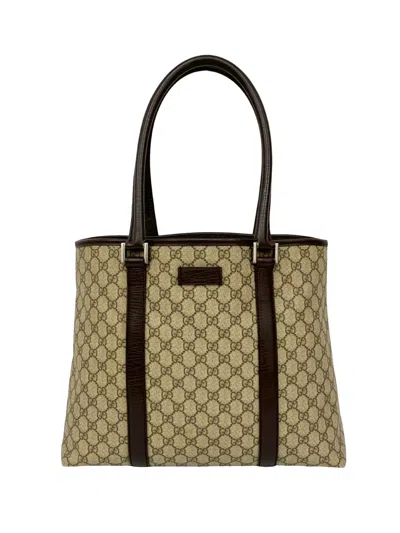 Pre-owned Gucci 2000-2015 Gg Supreme Tote Bag In Brown