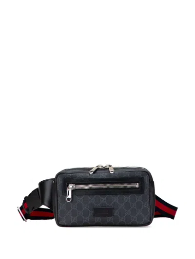 Pre-owned Gucci 2000-2015 Gg Supreme Web Belt Bag In Black
