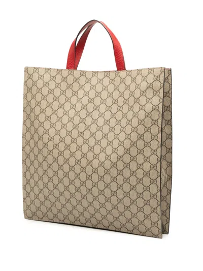 Pre-owned Gucci 2000-2015 Gg Supreme Web Bosco Satchel In Brown