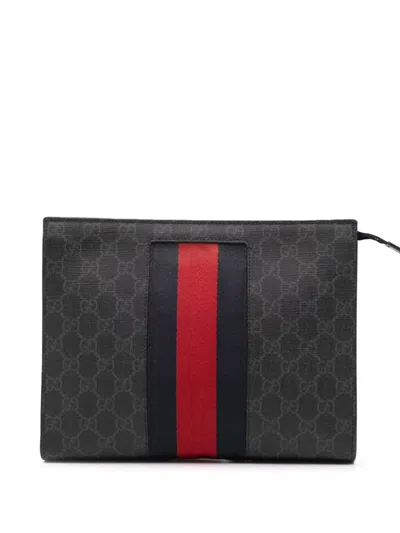 Pre-owned Gucci 2000-2015 Gg Supreme Web Clutch Bag