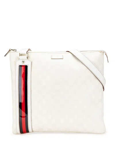 Pre-owned Gucci 2000-2015 Gg Supreme Web Crossbody Bag In White