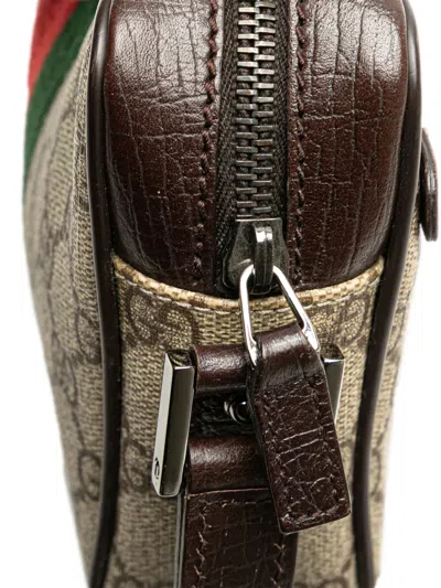 Pre-owned Gucci 2000-2015 Gg Supreme Web Crossbody Bag In Brown