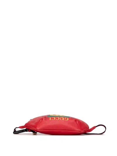 Pre-owned Gucci 2000-2015 Grained Calfskin Logo Belt Bag In Red