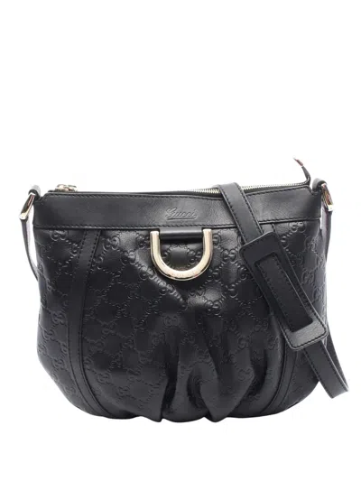 Pre-owned Gucci 2000-2015 Ssima Abbey D Ring Crossbody Bag In Black
