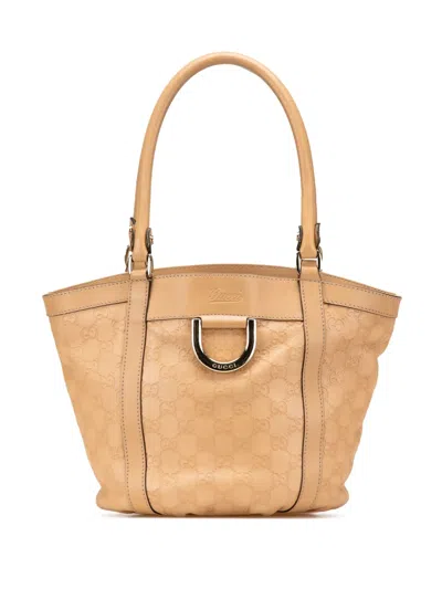 Pre-owned Gucci 2000-2015 Ssima Abbey D Ring Handbag In Brown
