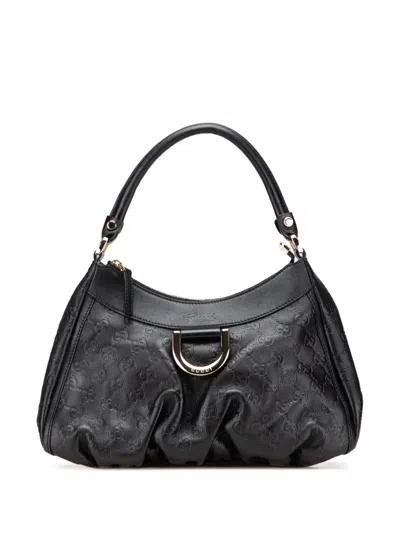 Pre-owned Gucci 2000-2015 Ssima Abbey D Ring Handbag In Black