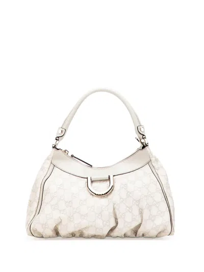 Pre-owned Gucci 2000-2015 Ssima Abbey D Ring Handbag In White