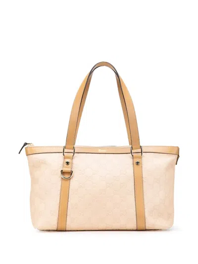 Pre-owned Gucci 2000-2015 Ssima Abbey D Ring Tote Bag In Brown
