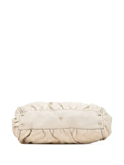 Pre-owned Gucci 2000-2015 Ssima Abbey D Ring Tote Bag In White
