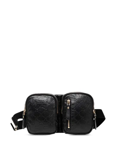 Pre-owned Gucci 2000-2015 Ssima Belt Bag In Black