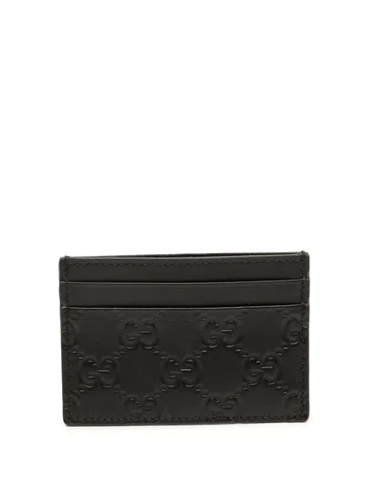 Pre-owned Gucci 2000-2015 Ssima Card Holder In Black